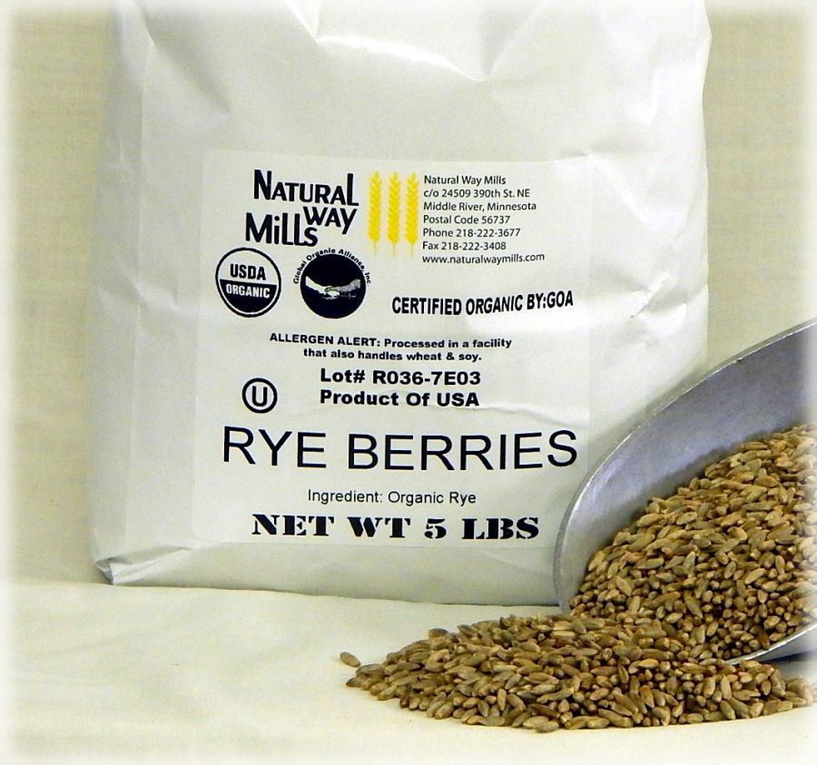 Rye Berries, Organic (c) 5 lbs. [Pack of 10] Bulk Nuts 4 You