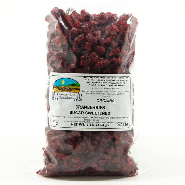 Cranberries, Organic & Sweetened 1 lb. Bulk Nuts 4 You
