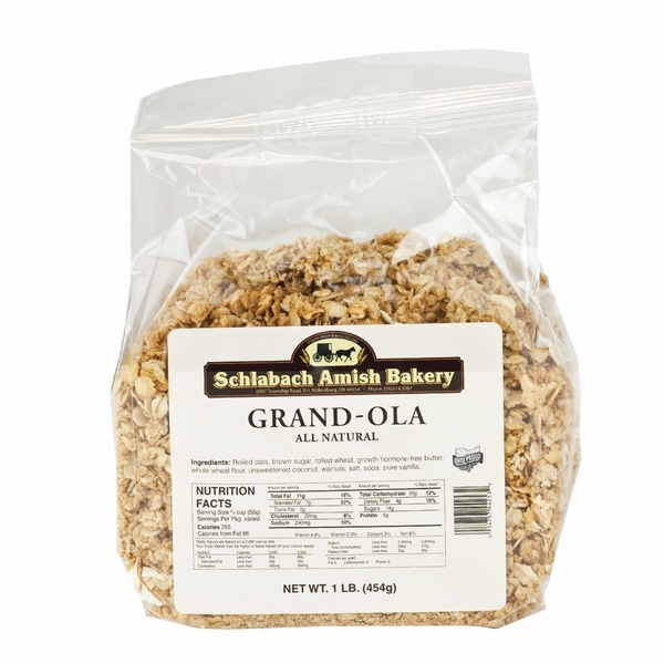 Granola, Natural Grandola 1 lb. [Pack of 12] [Schlabach Amish Bakery