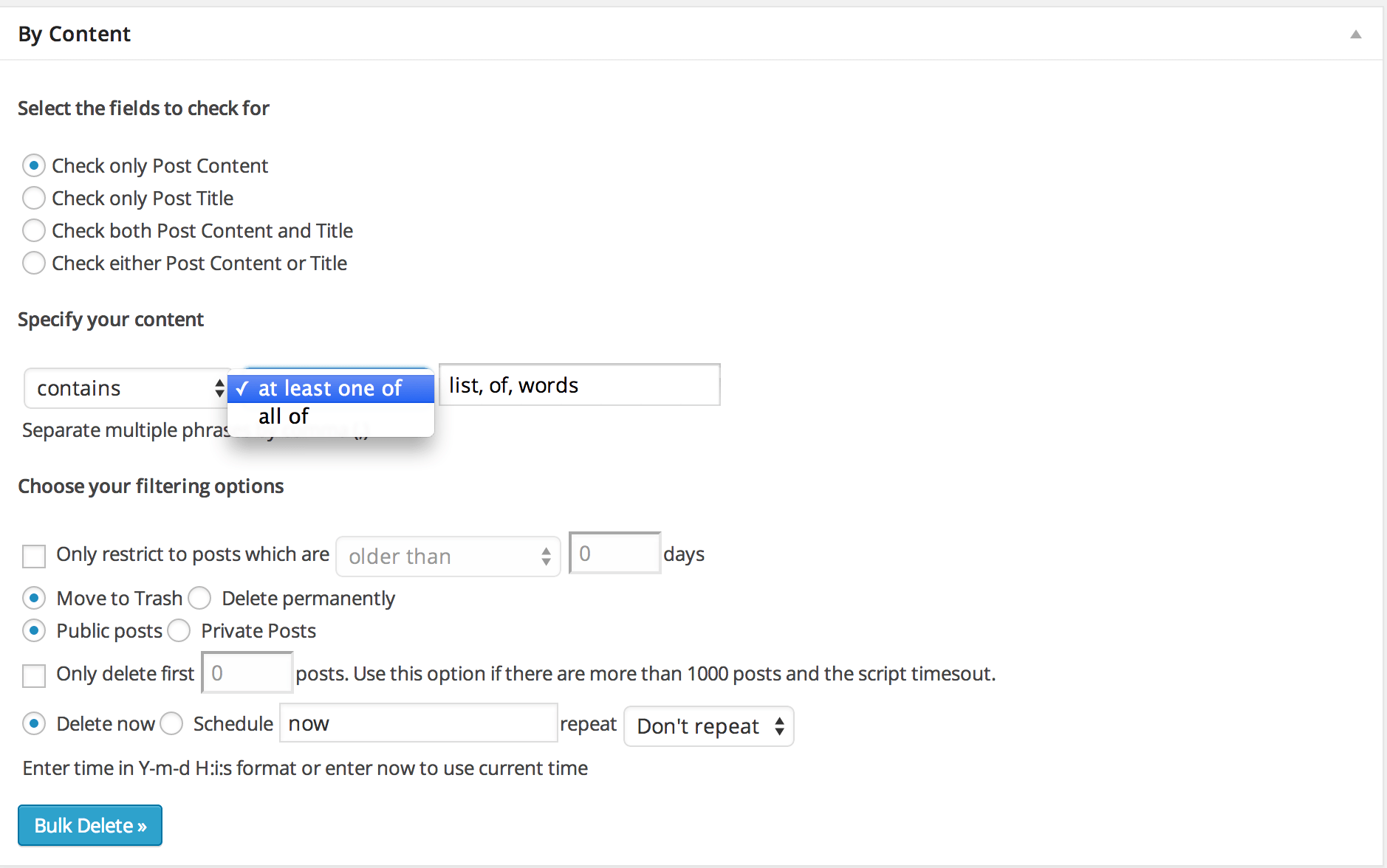 bulkdeletepostsbycontent3 Bulk WP