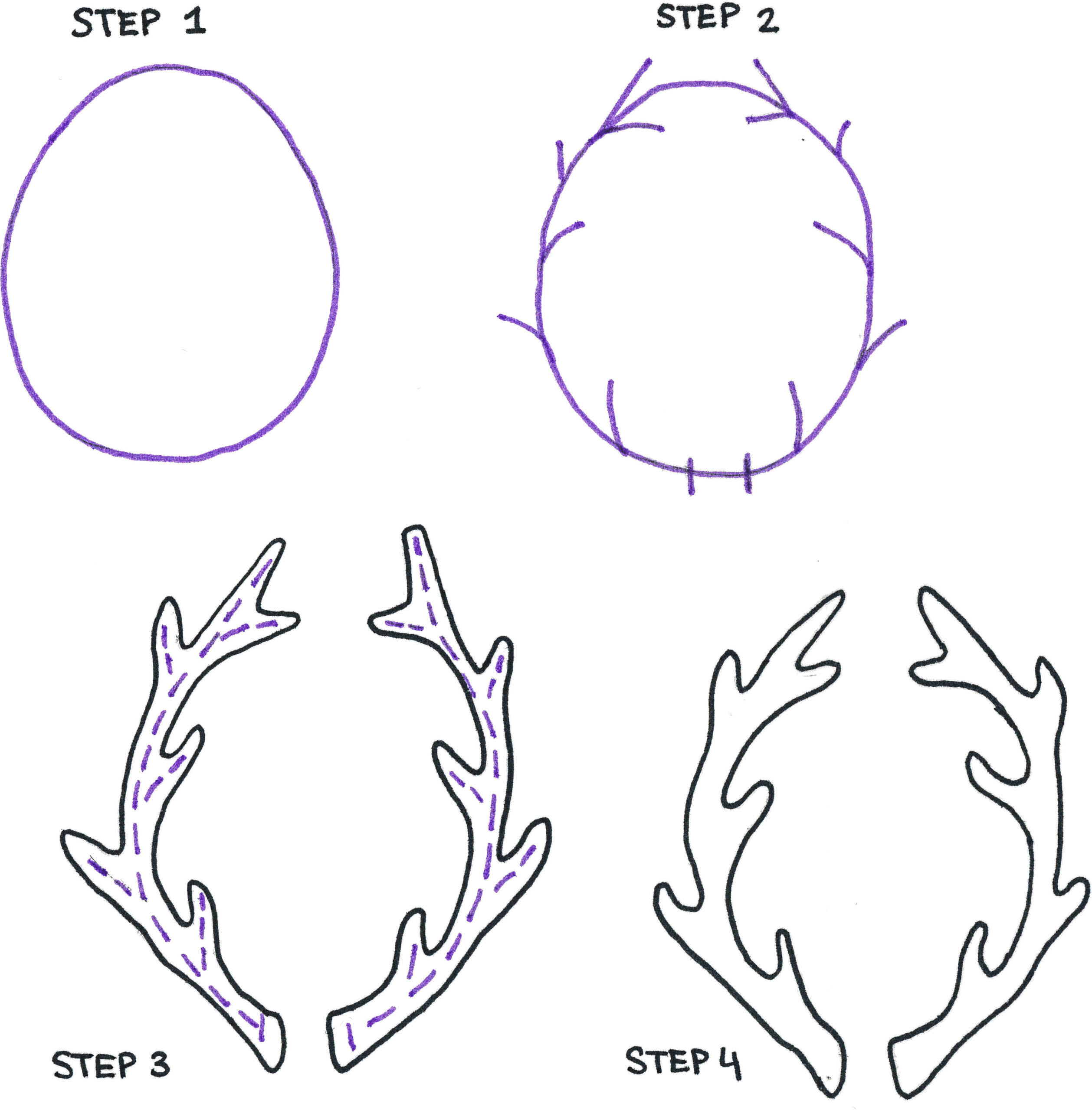 How to Draw Antlers in 4 Easy Steps