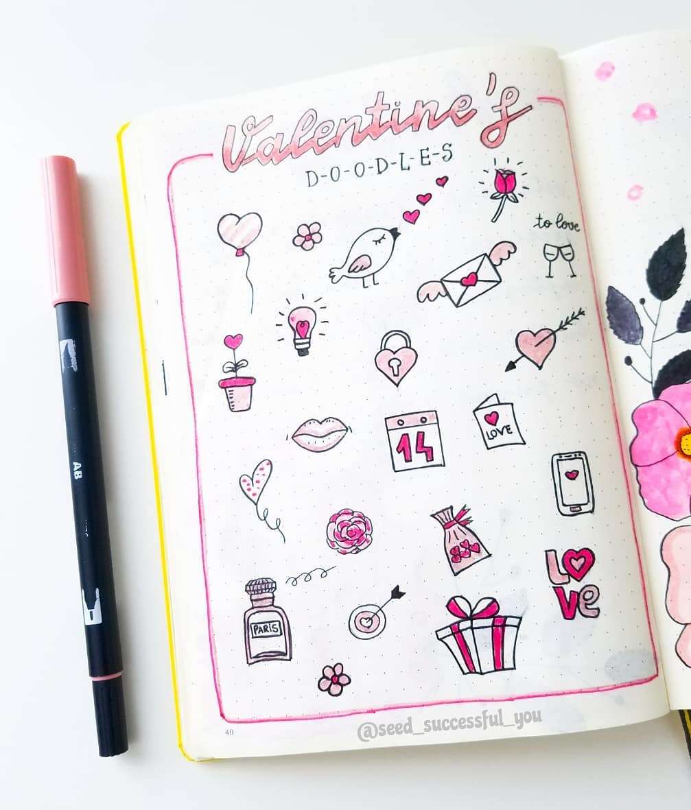 Try These Cute Valentine's Day Doodles For Your Bullet