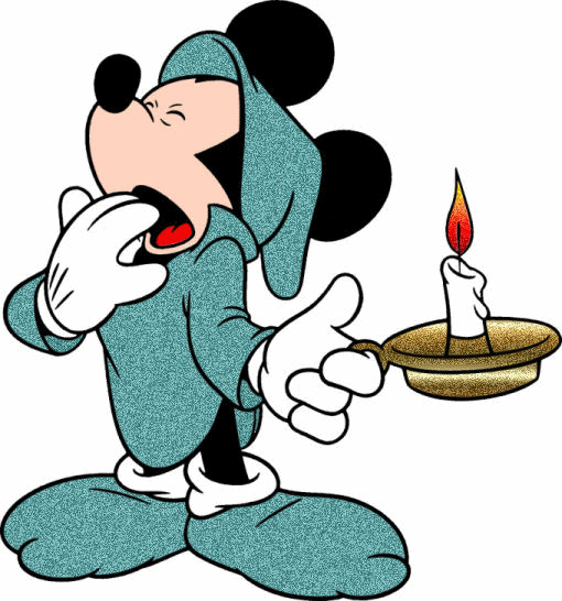 Mickey tombe de sommeil...