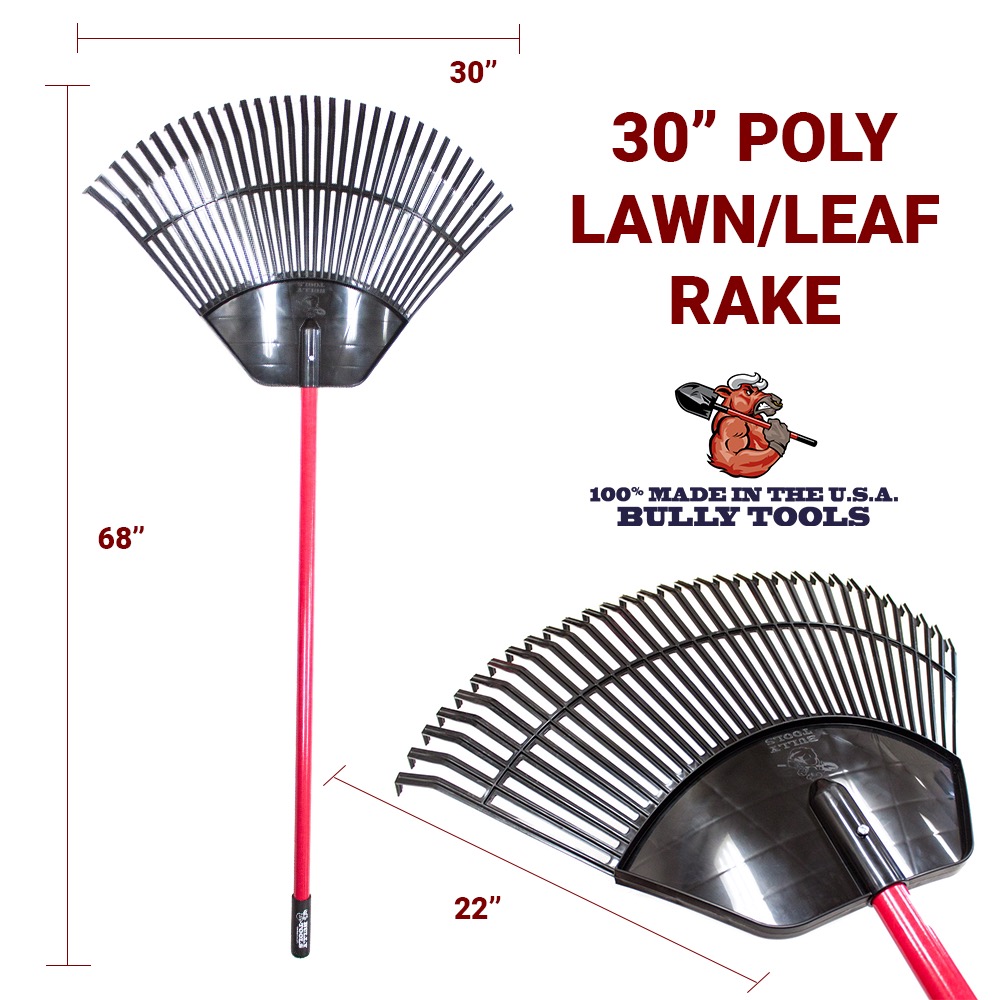 Lawn / Leaf Rake with Fiberglass Handle - Bully Tools, Inc.