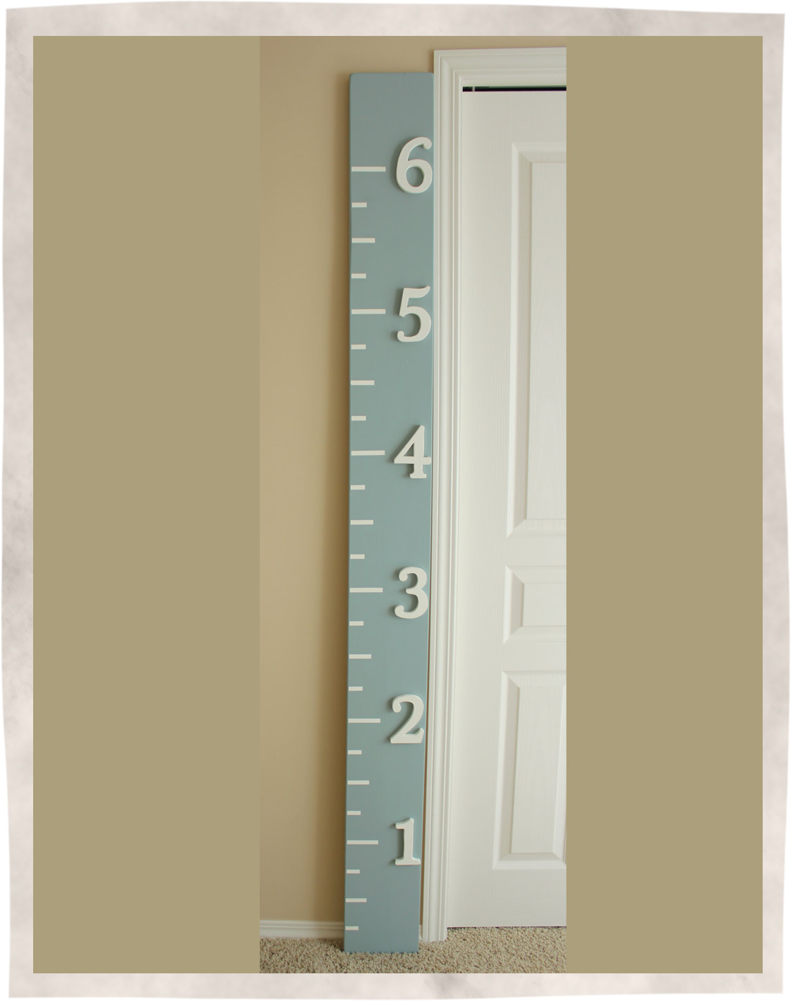 Growth Chart in Blue Bumbleberry Cottage Designs