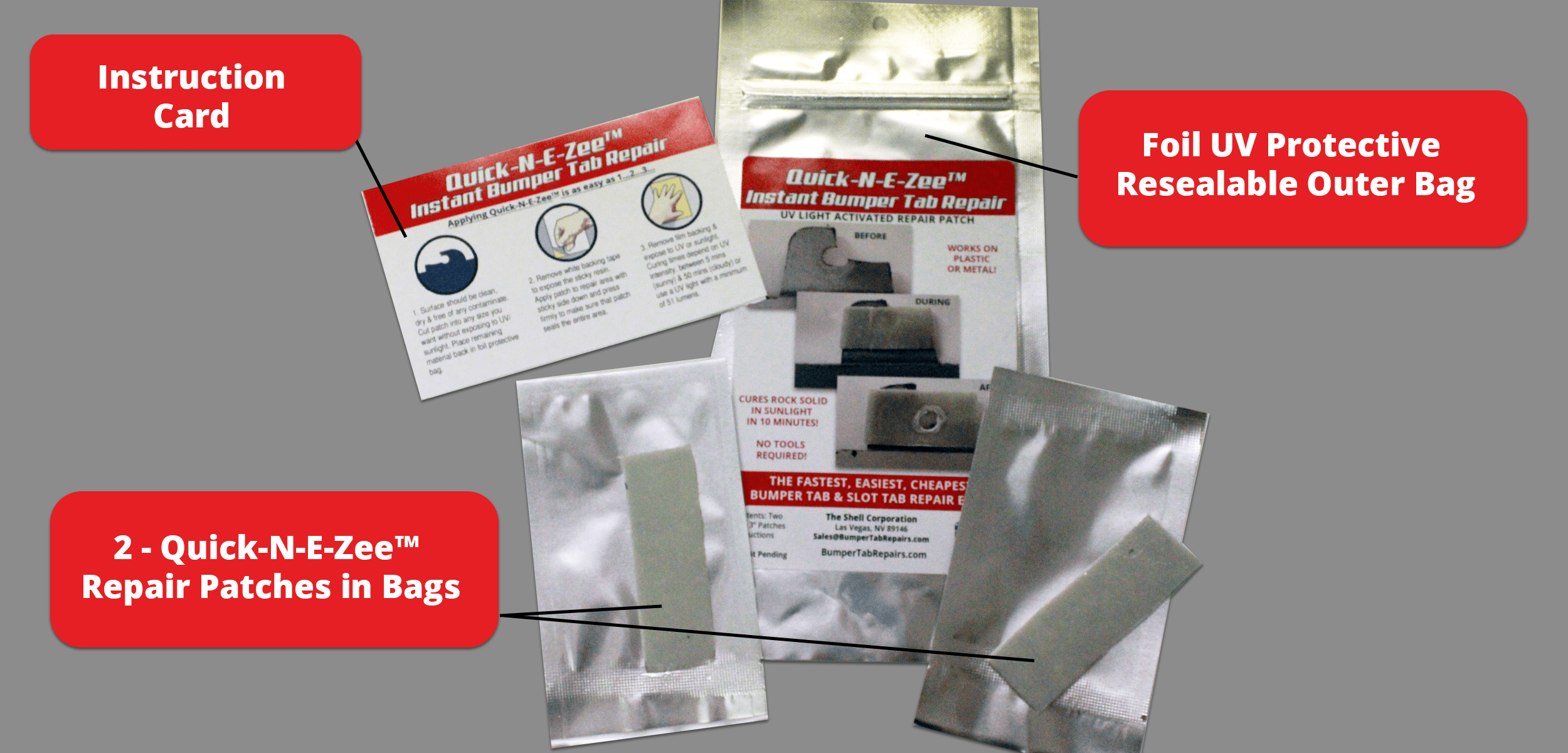 QuickNEZee™ Bumber Tab Repair Patch EASY Bumper Tab Repairs