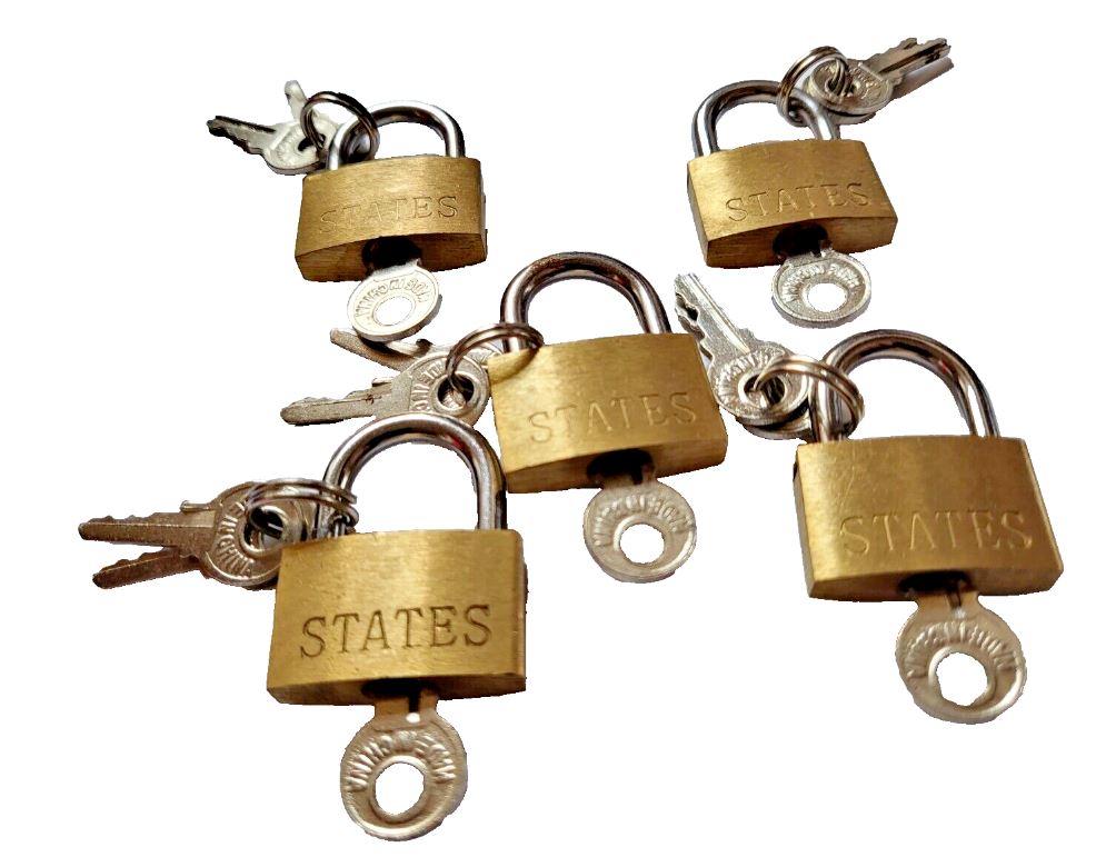 Brass 24mm Miniature Padlocks for Suitcases x5 - BumpKeys4U