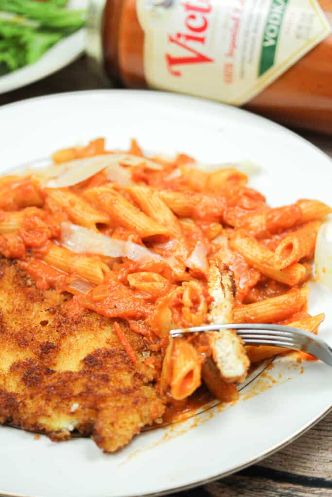 Penne Alla Vodka With Crispy Chicken Bun Bo Bae