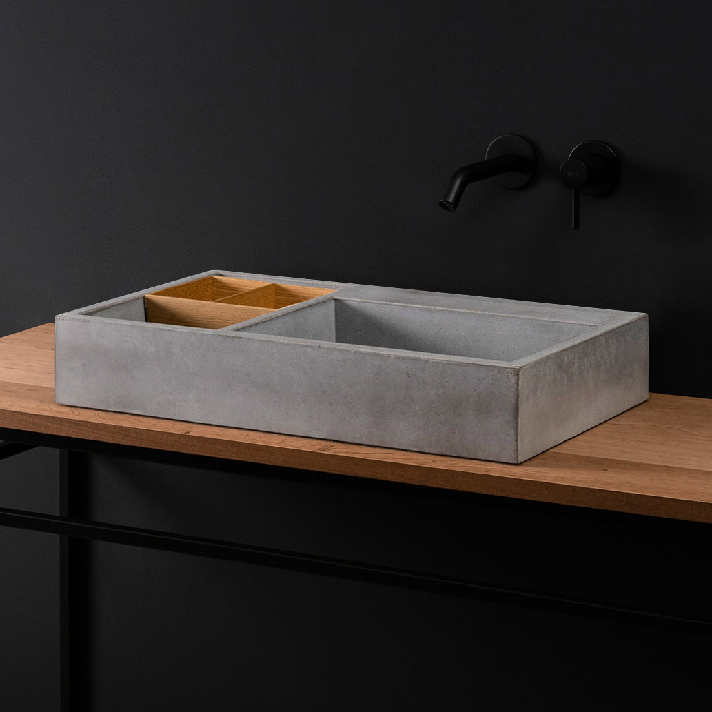 Beton Waschbecken S mit Fach Slimline B&K Design