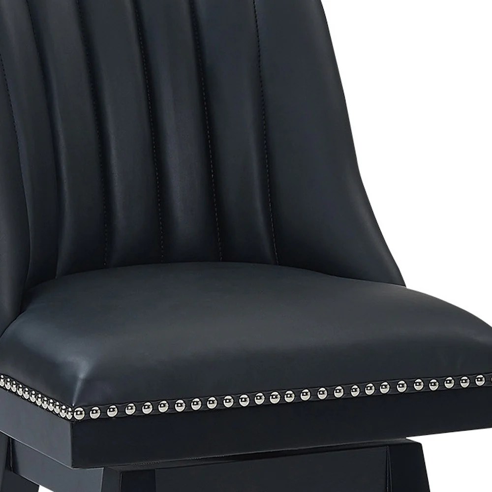 27" Black Solid Wood Swivel Counter Height Bar Chair Bundle Abode