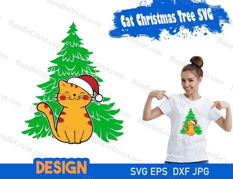 Cat Christmas Tree SVG Bundle Cricut