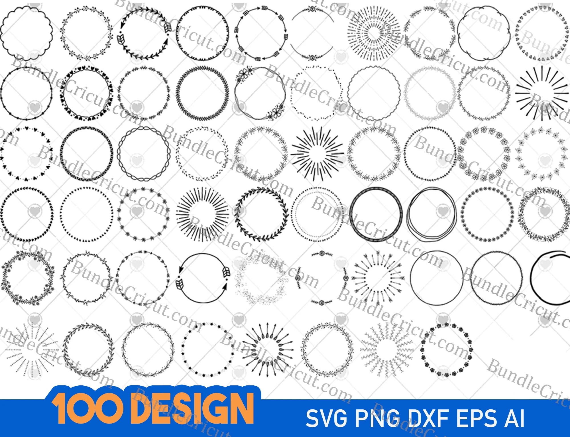 Floral Wreath svg Bundle Cricut