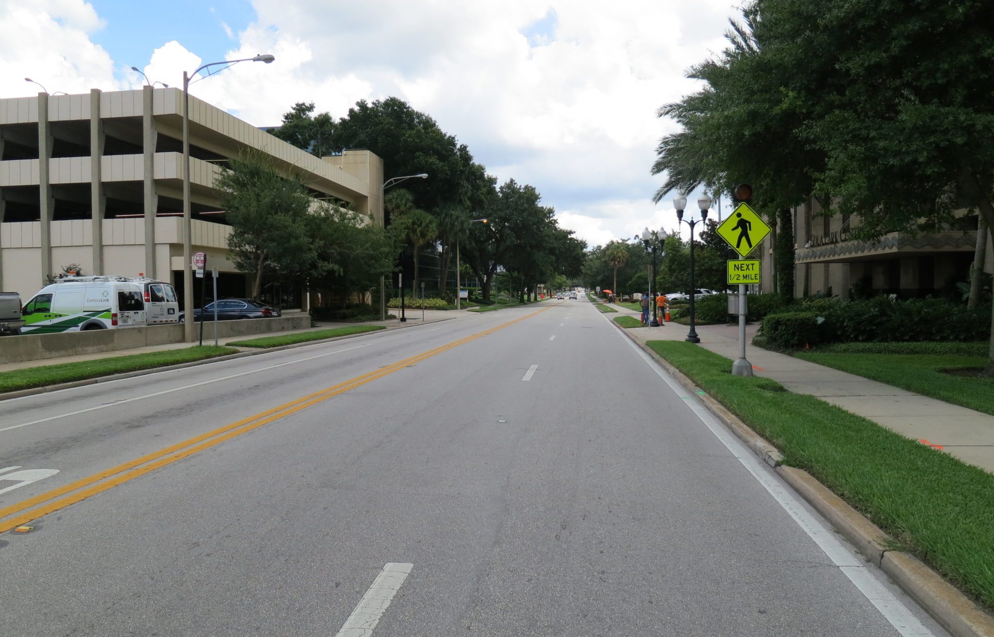 No cars on Robinson Street by Lake Eola this Sunday, just bikes and