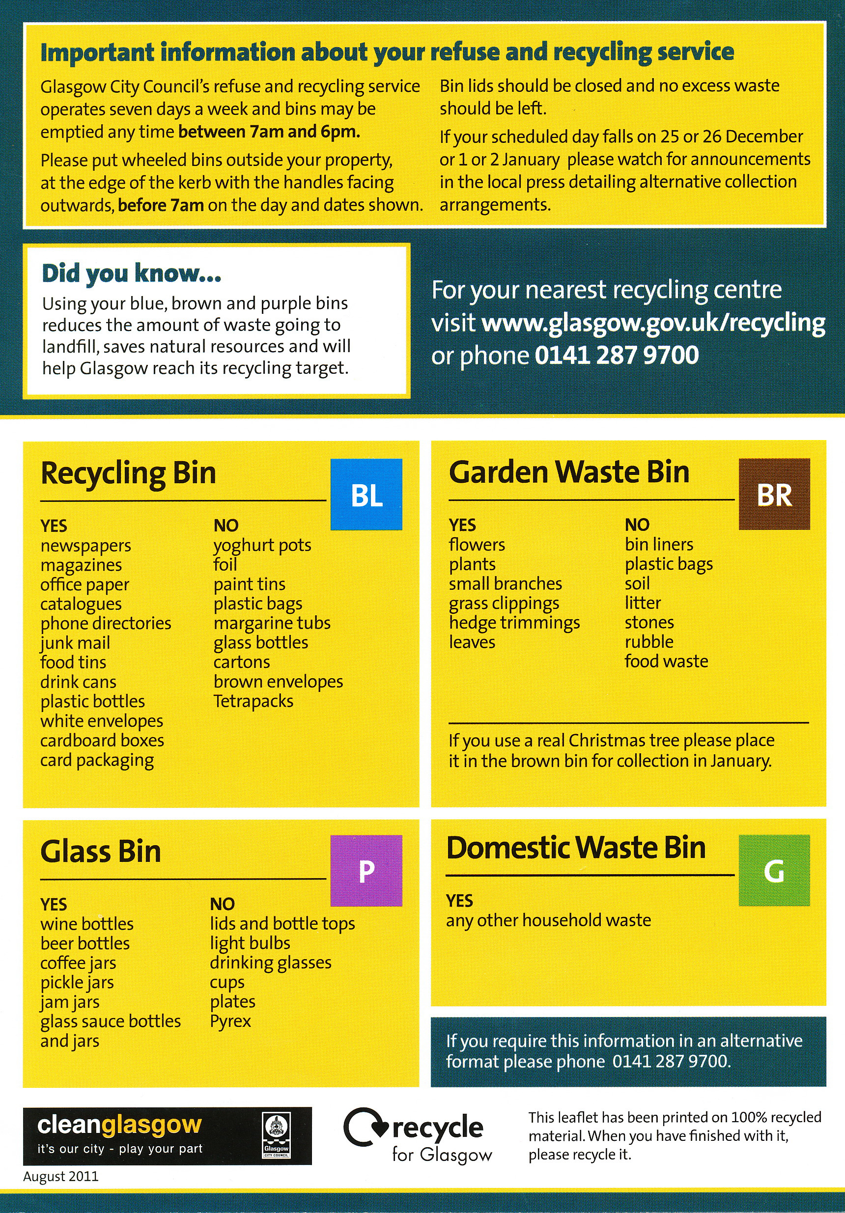 Council Refuse Collection The Strathbungo Society