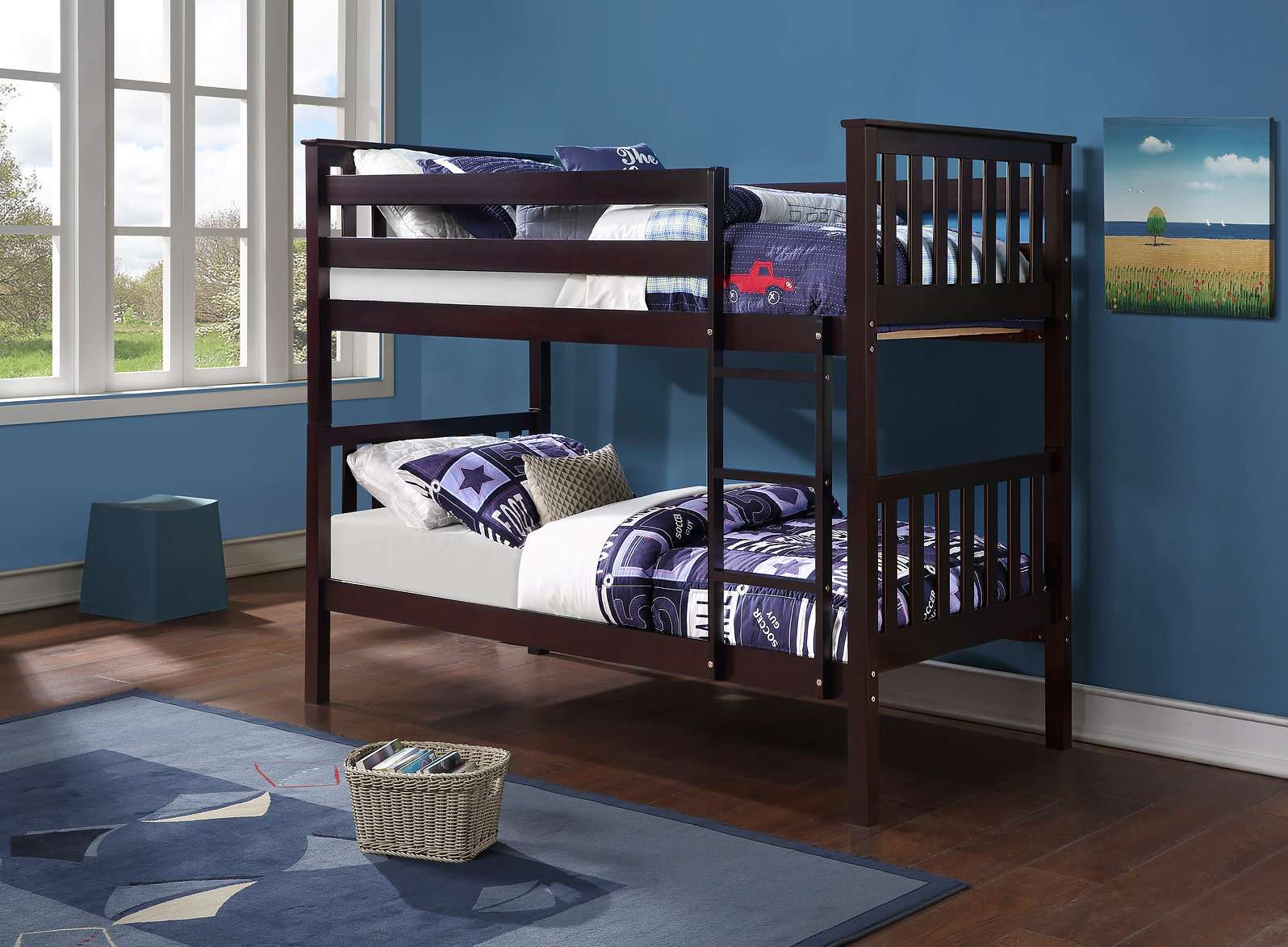 IF101E Espresso Wooden Bunk Bed (Twin/Twin) Bunk Bed Hub