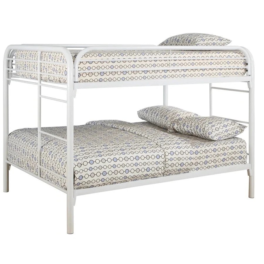 T2830W White Metal Bunk Bed (Full/Full) Bunk Bed Hub