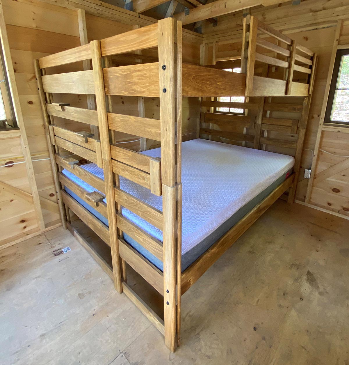 Queen Top / Queen Bottom Bunk Bed with Storage Drawer Bunk Bed Shack