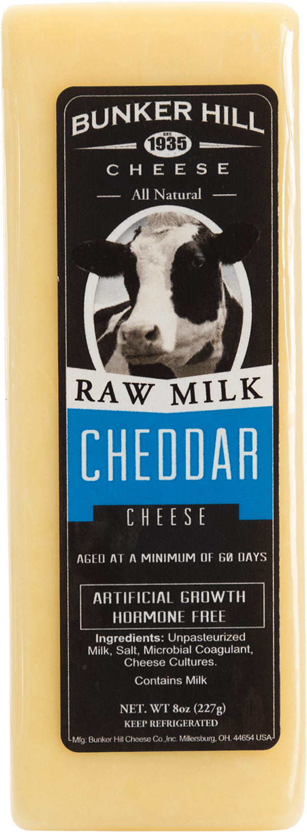 Raw Milk Cheddar Cheese Bunker Hill Cheese