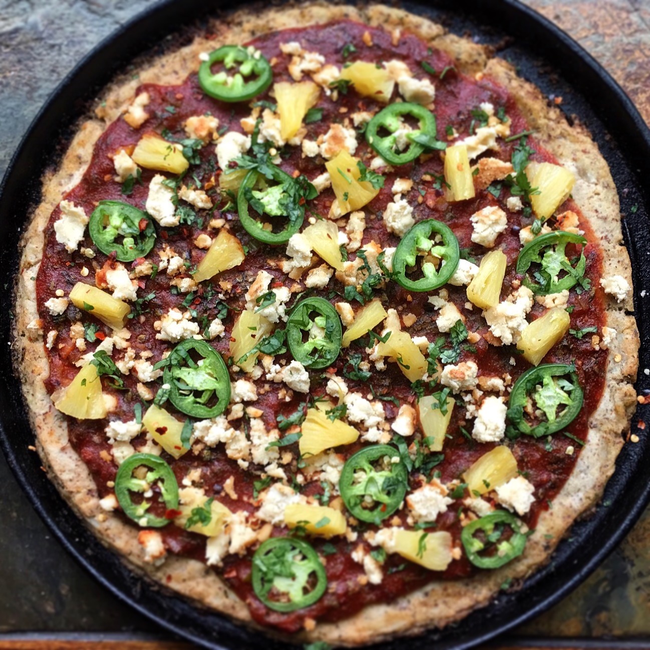 Sweet Chili BBQ Jalapeño Pineapple Pizza (V/GF) Bunny's Bite
