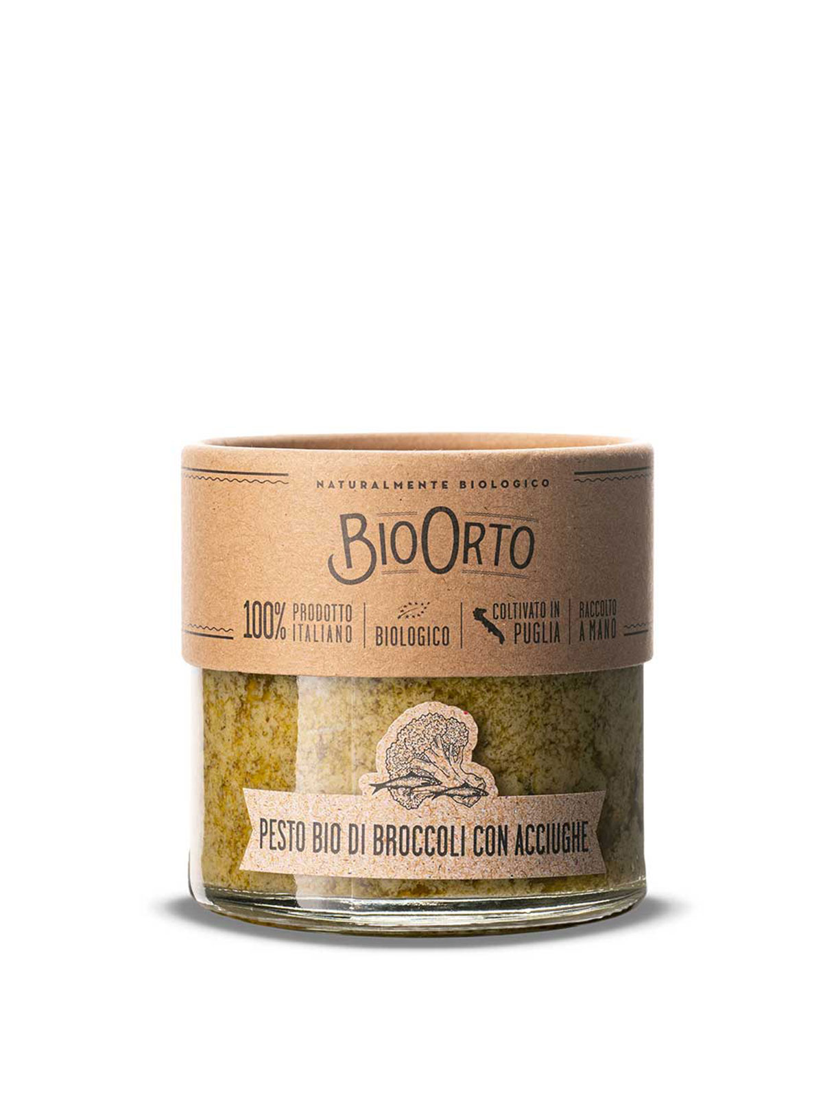 BIO ORTO ORGANIC BROCCOLI PESTO W/ANCHOVIES 180 GR » Buon'Italia Imported Italian Food