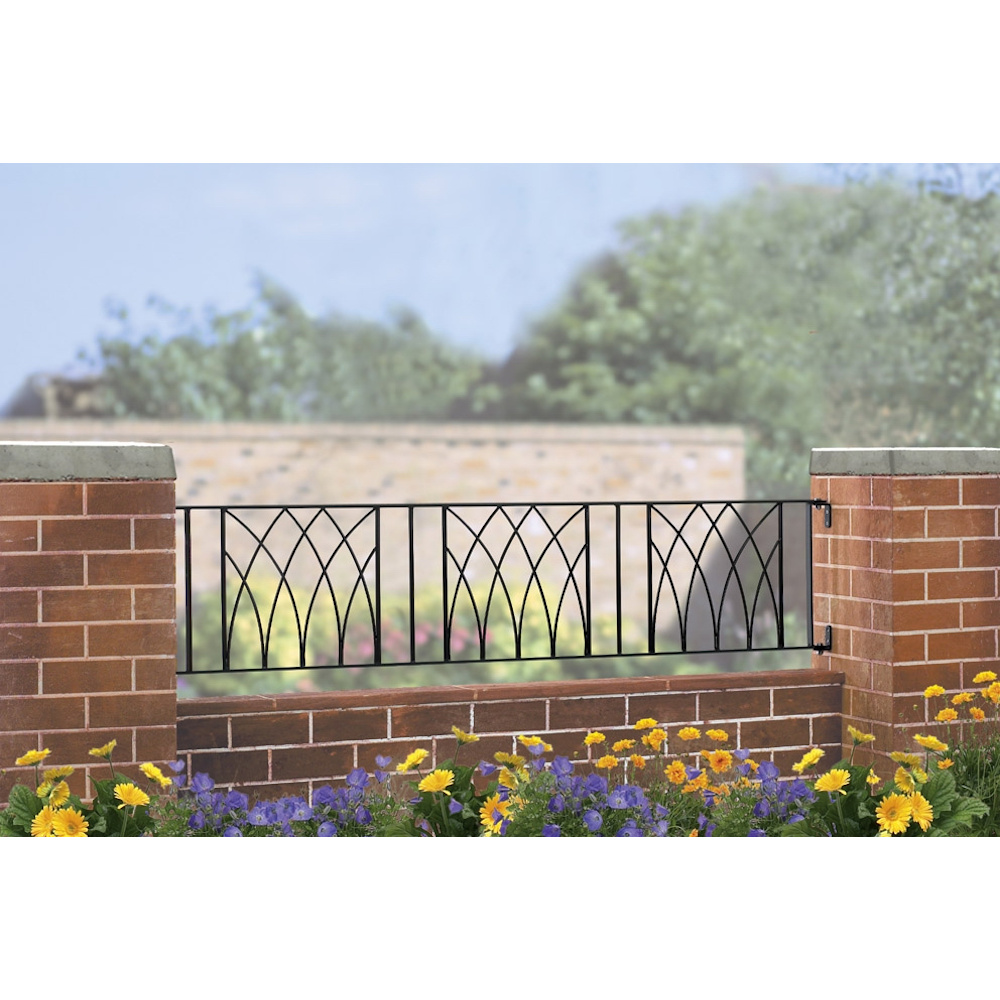 Abbey Modern Metal Garden Railing Panel 395mm High Burbage Iron Craft