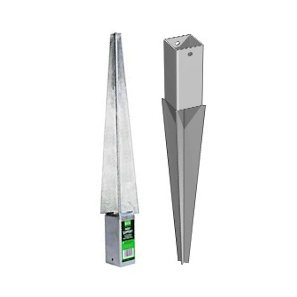 Plain Box 50mm Sq Wooden Post Support Spike Burbage Iron Craft