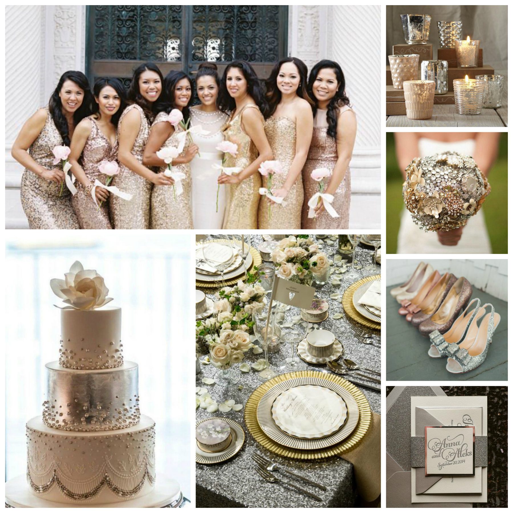 Mixed Metallic Wedding Inspiration Burgh Brides