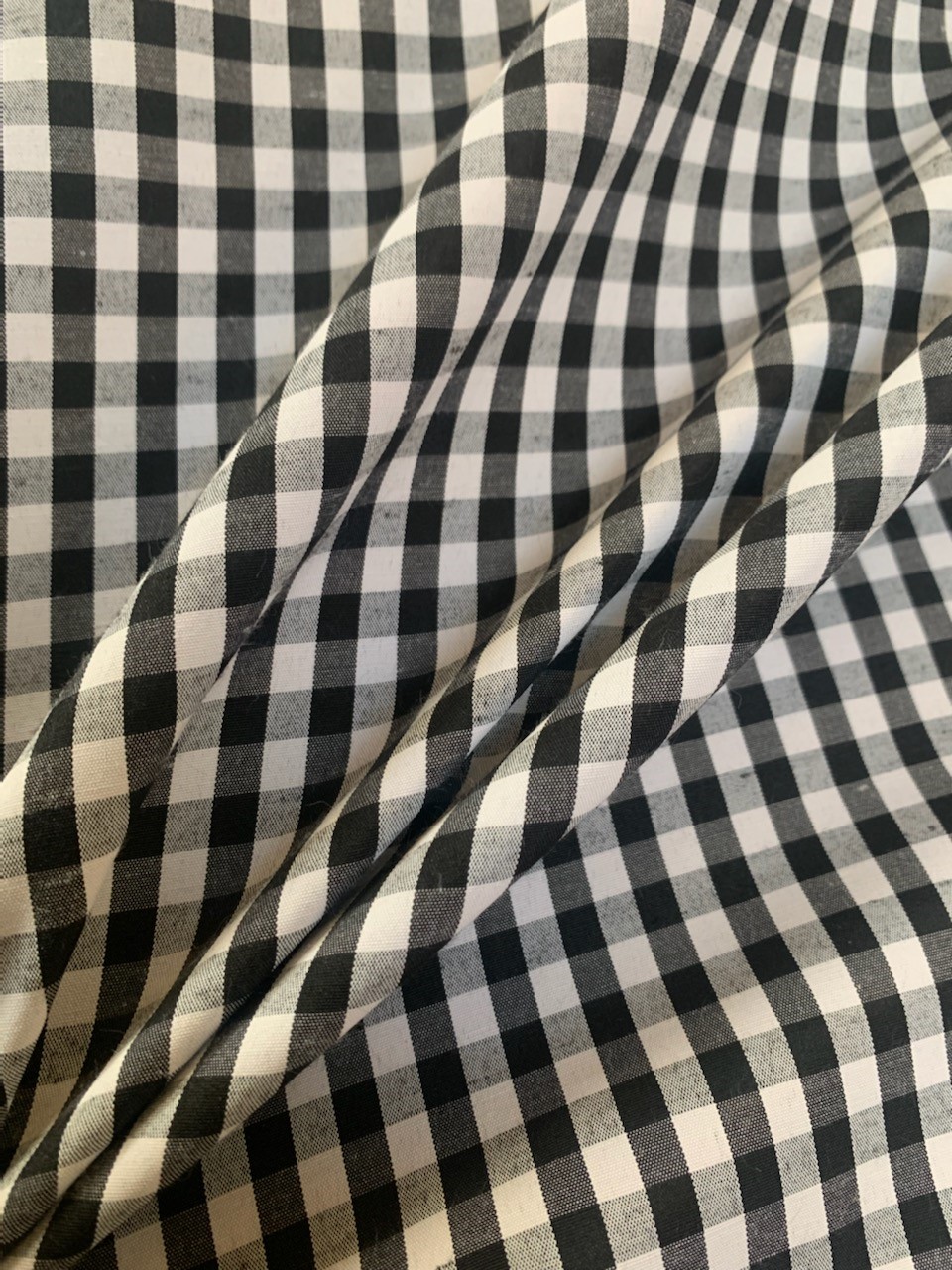 1/4 Black Gingham Fabric 60 Wide By The Yard Poly Cotton Blend