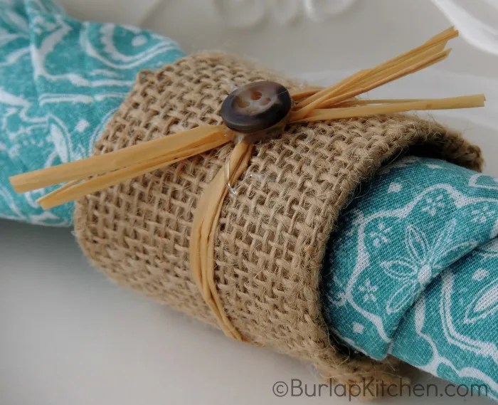 DIY Burlap Napkin rings Burlap Kitchen