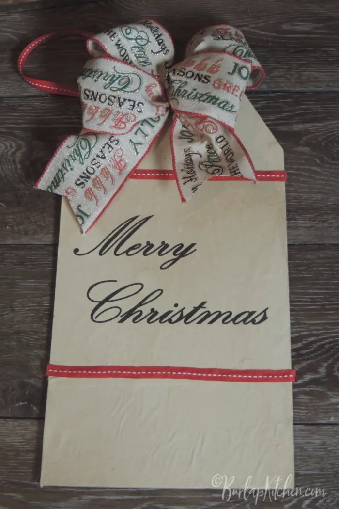 Dollar Tree Christmas tag makeover Burlap Kitchen