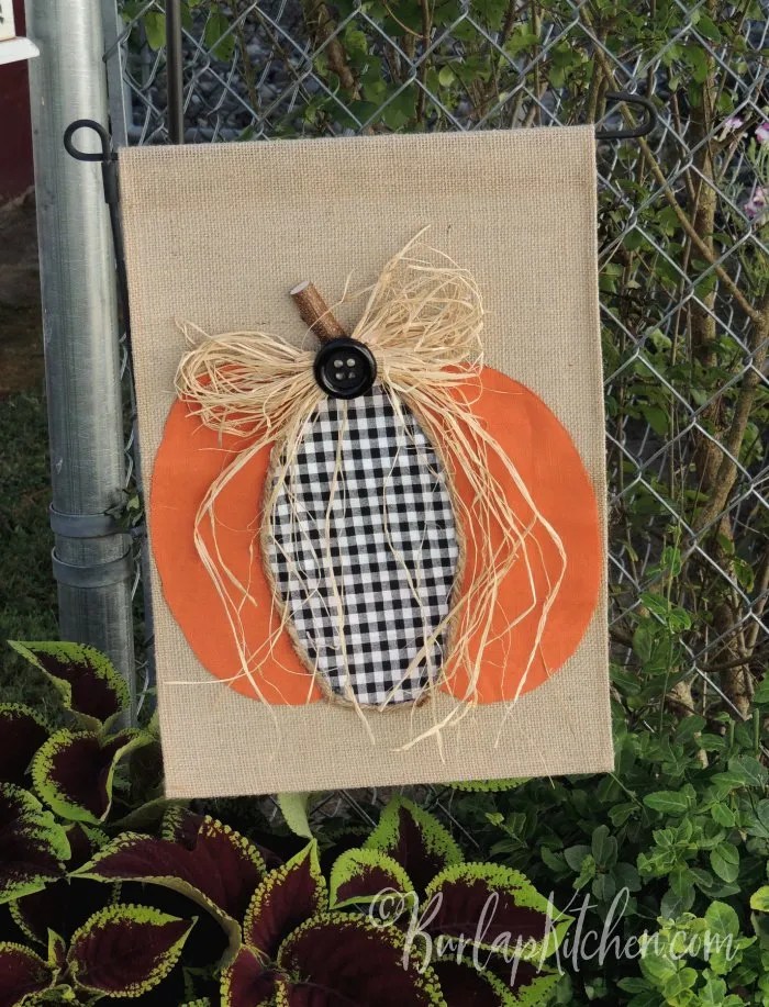 DIY Pumpkin Garden Flag Burlap Kitchen