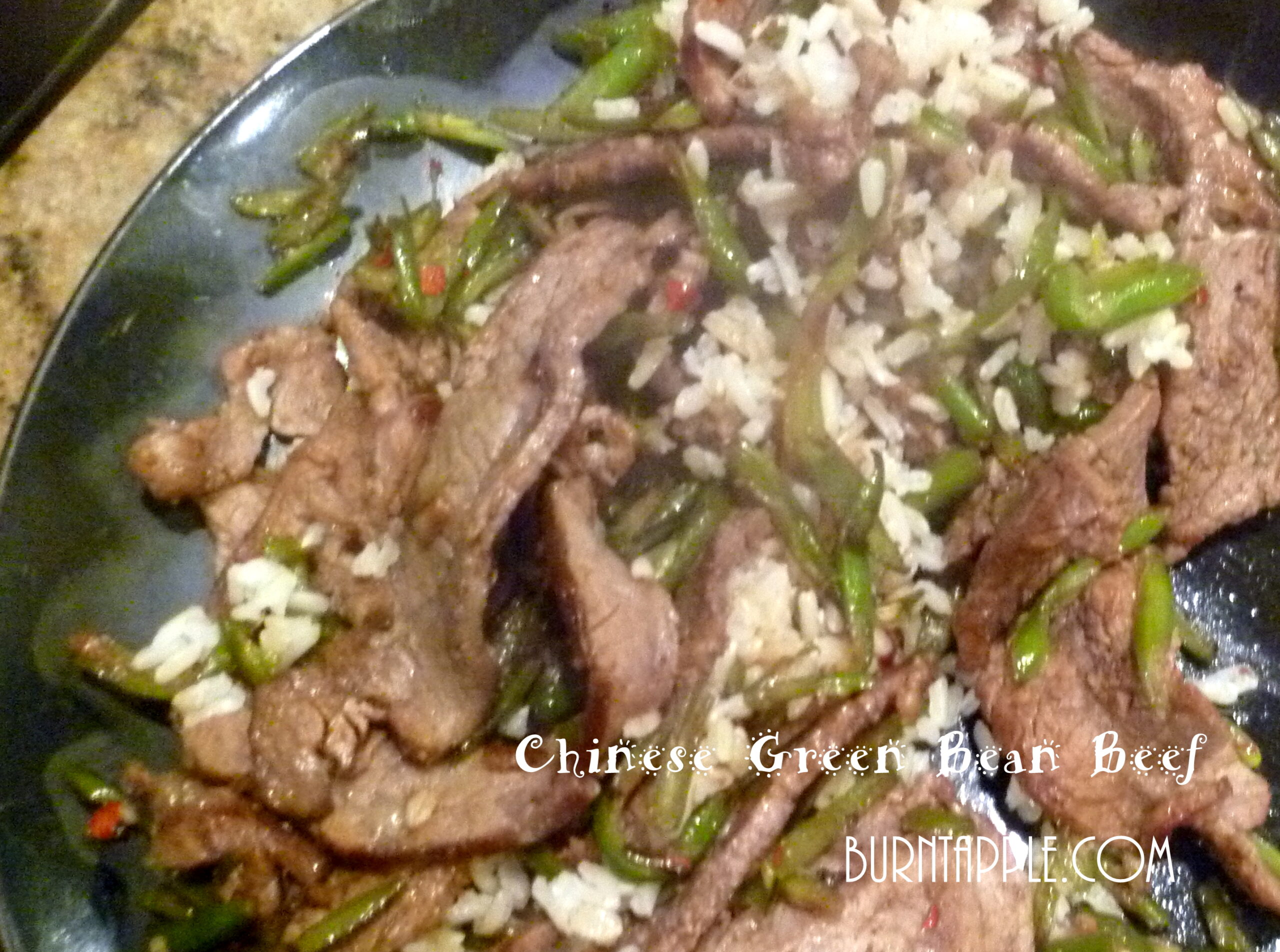 Chinese Green Bean Beef Burnt Apple