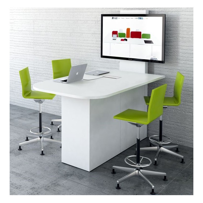 Station multimédia 110x195x200cm Blanc Mediabox USB