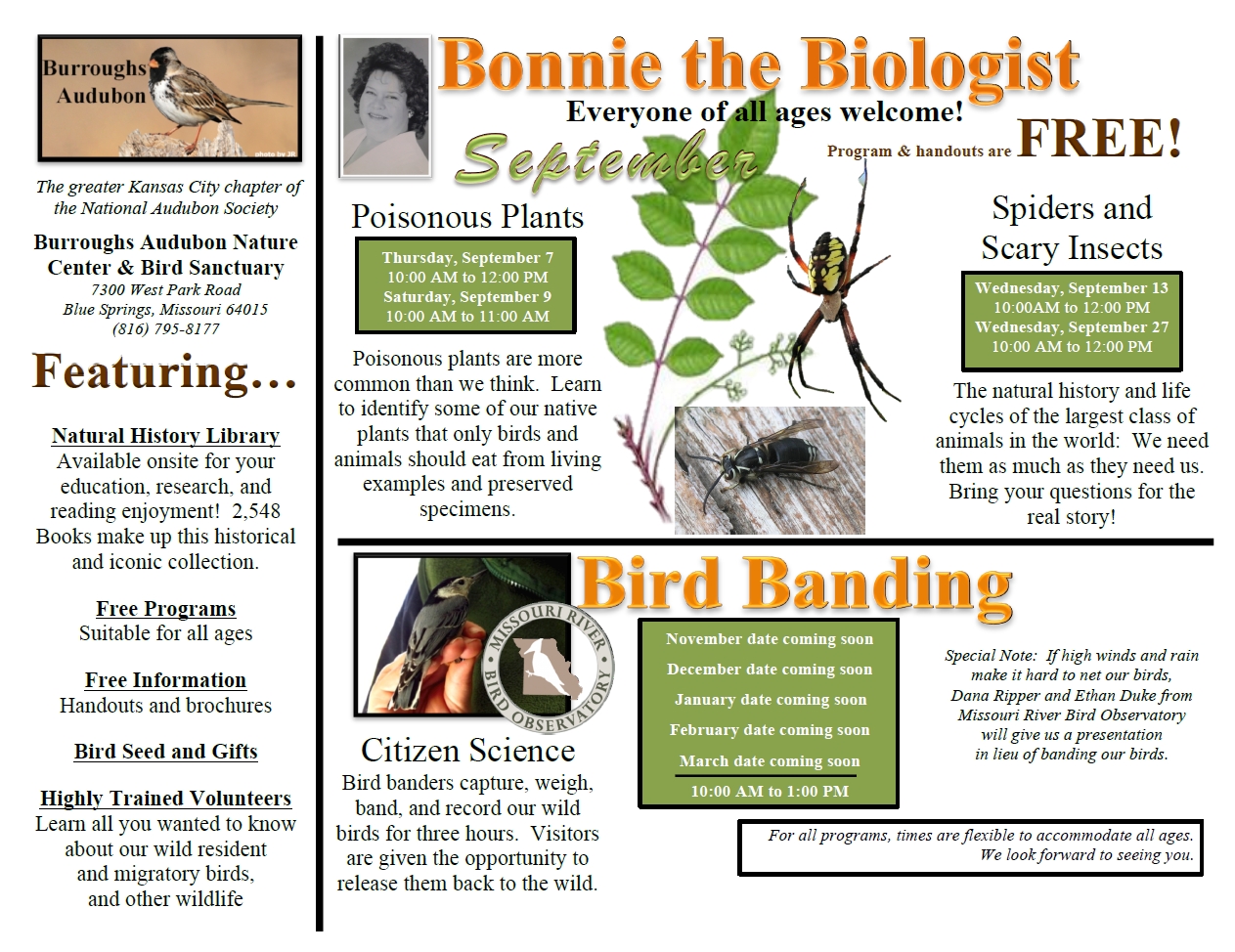 Nature Center & Bird Sanctuary Burroughs Audubon Society of Greater Kansas City