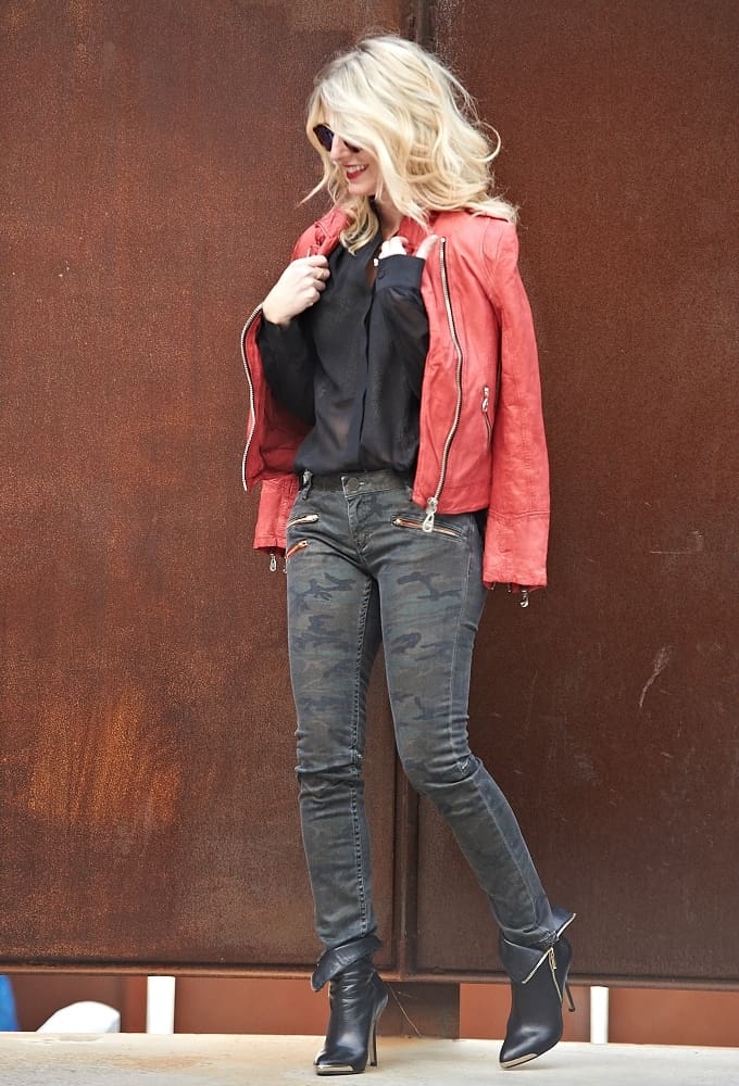 How To Wear a Colored Moto Jacket Busbee Style