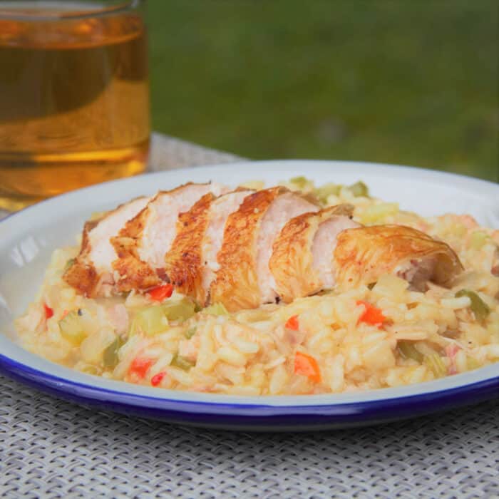 Cajun Smoked Chicken Risotto Bush Cooking