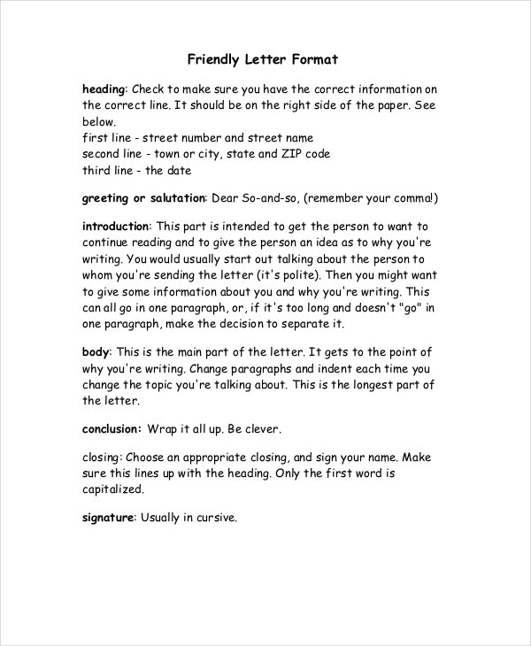 Friendly Business Letter Examples Business Letter Format