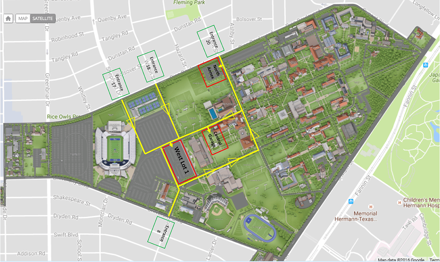 Rice University Parking Map Brande Susannah
