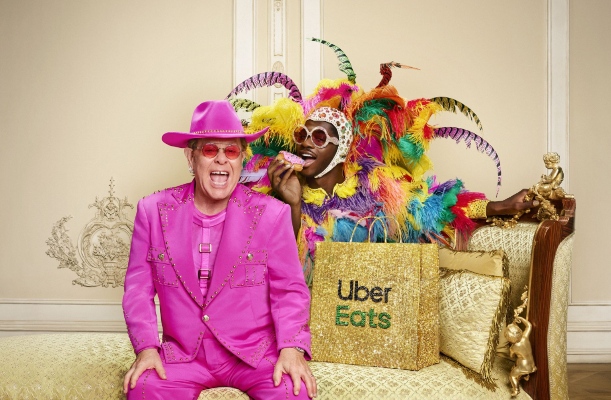 Lil Nas X and Elton John Order Uber Eats In New Commercial business