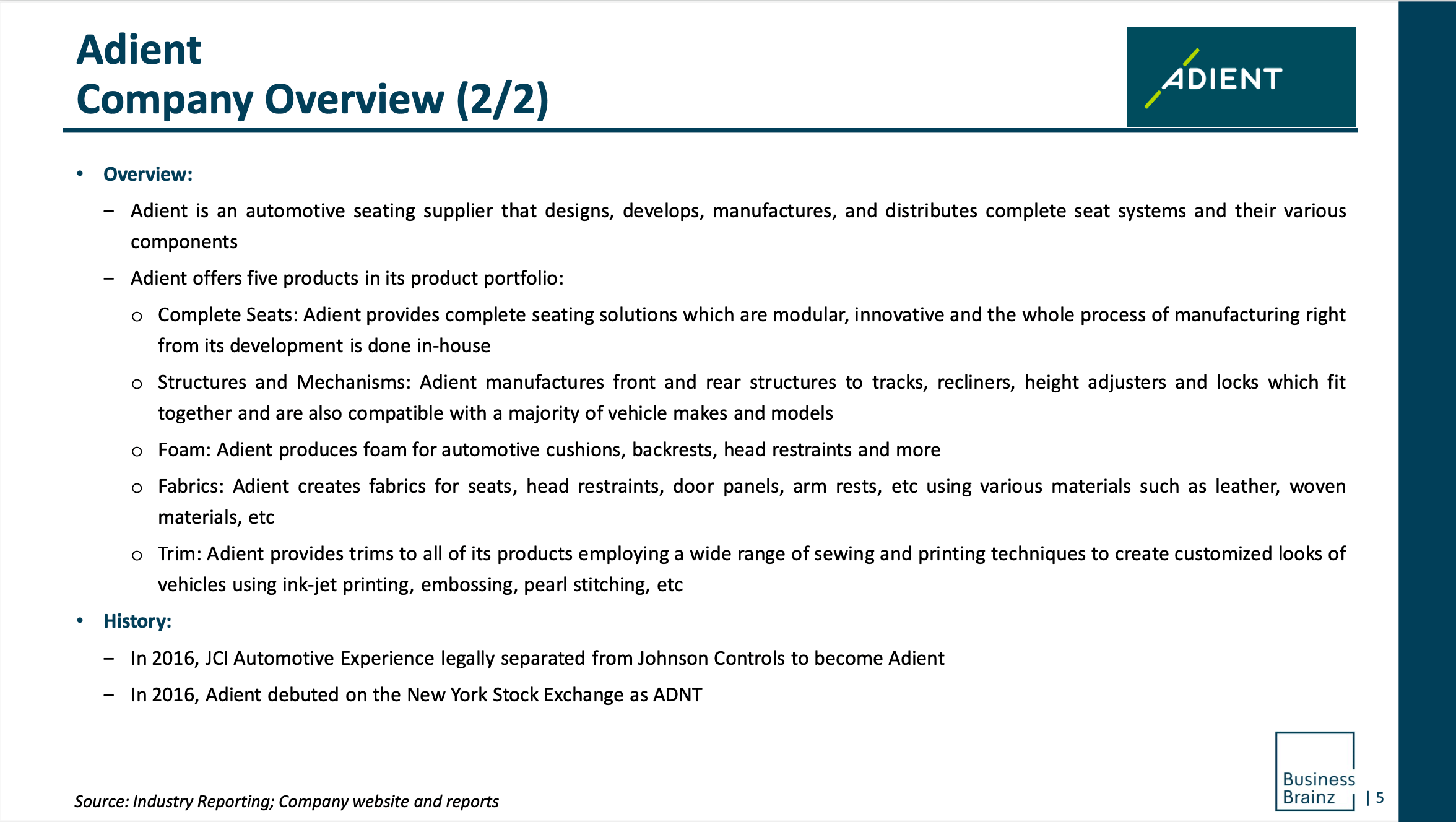 ABM Company Profile Report on Adient ABM Research Report Business