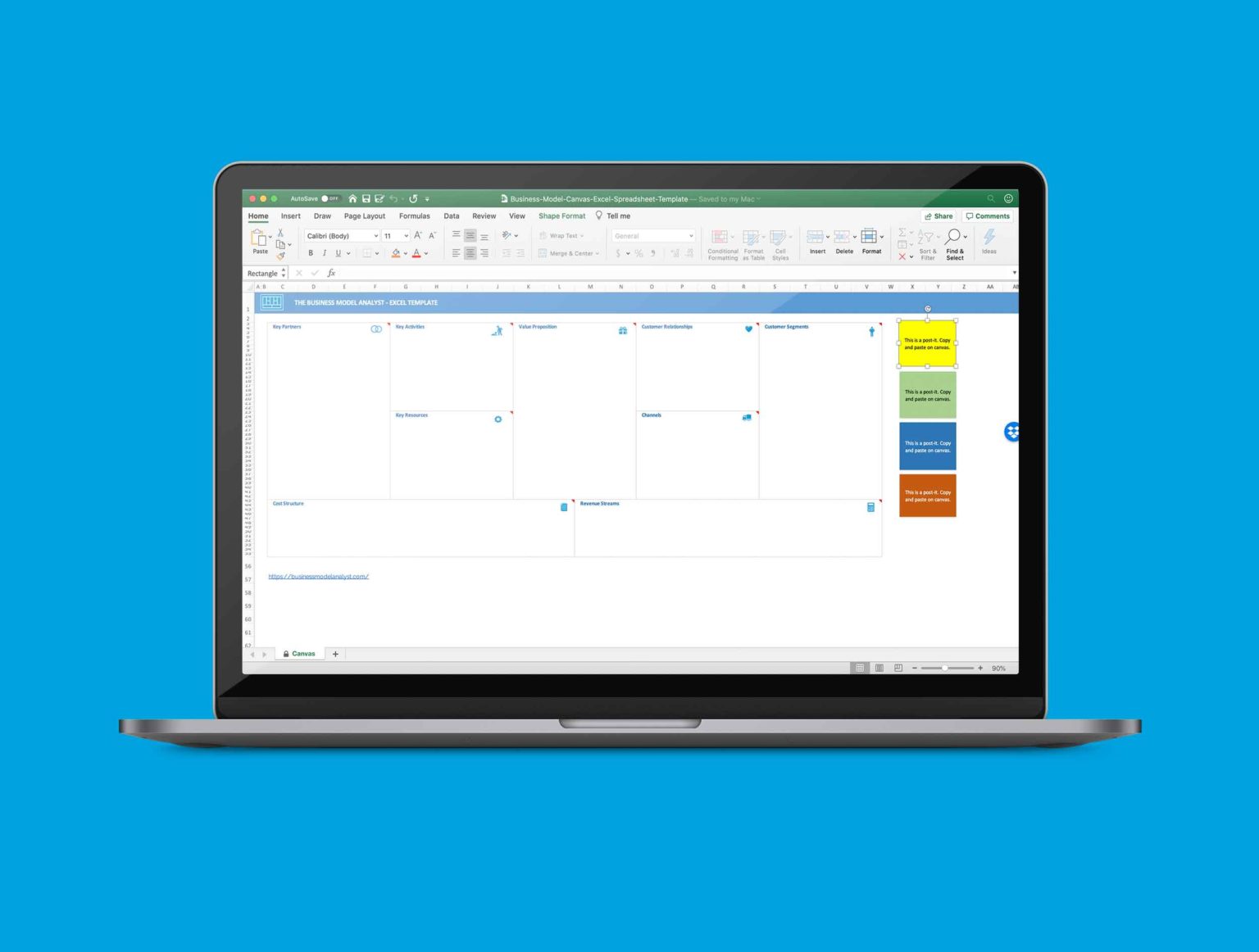 Business Model Canvas Template Excel Spreadsheet