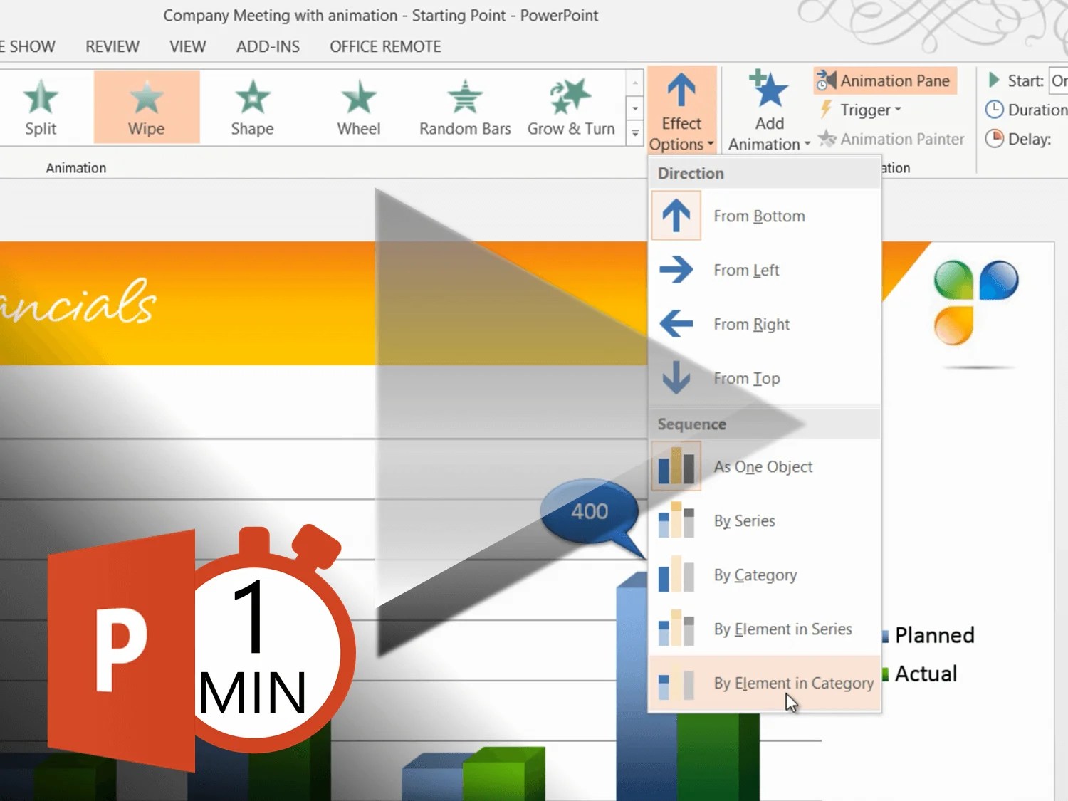 How to animate a chart in PowerPoint 2013
