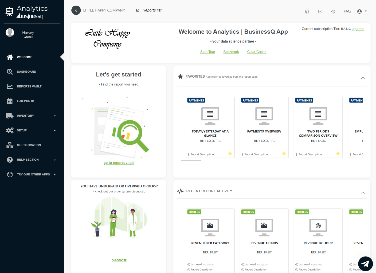 ANALYTICS FOR CLOVER APP Qualia BusinessQ Software