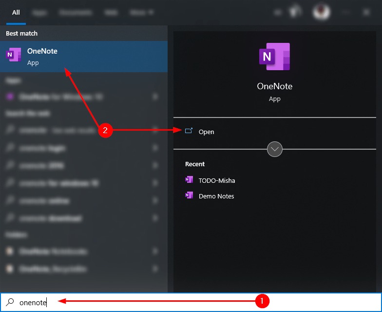 How to filter a search with tags in OneNote Business Tech