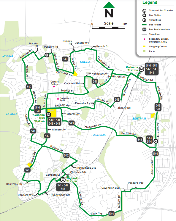 Transperth Bus Route 549 From Fremantle Stn Rockingham Stn Australia Timetables, Route Maps