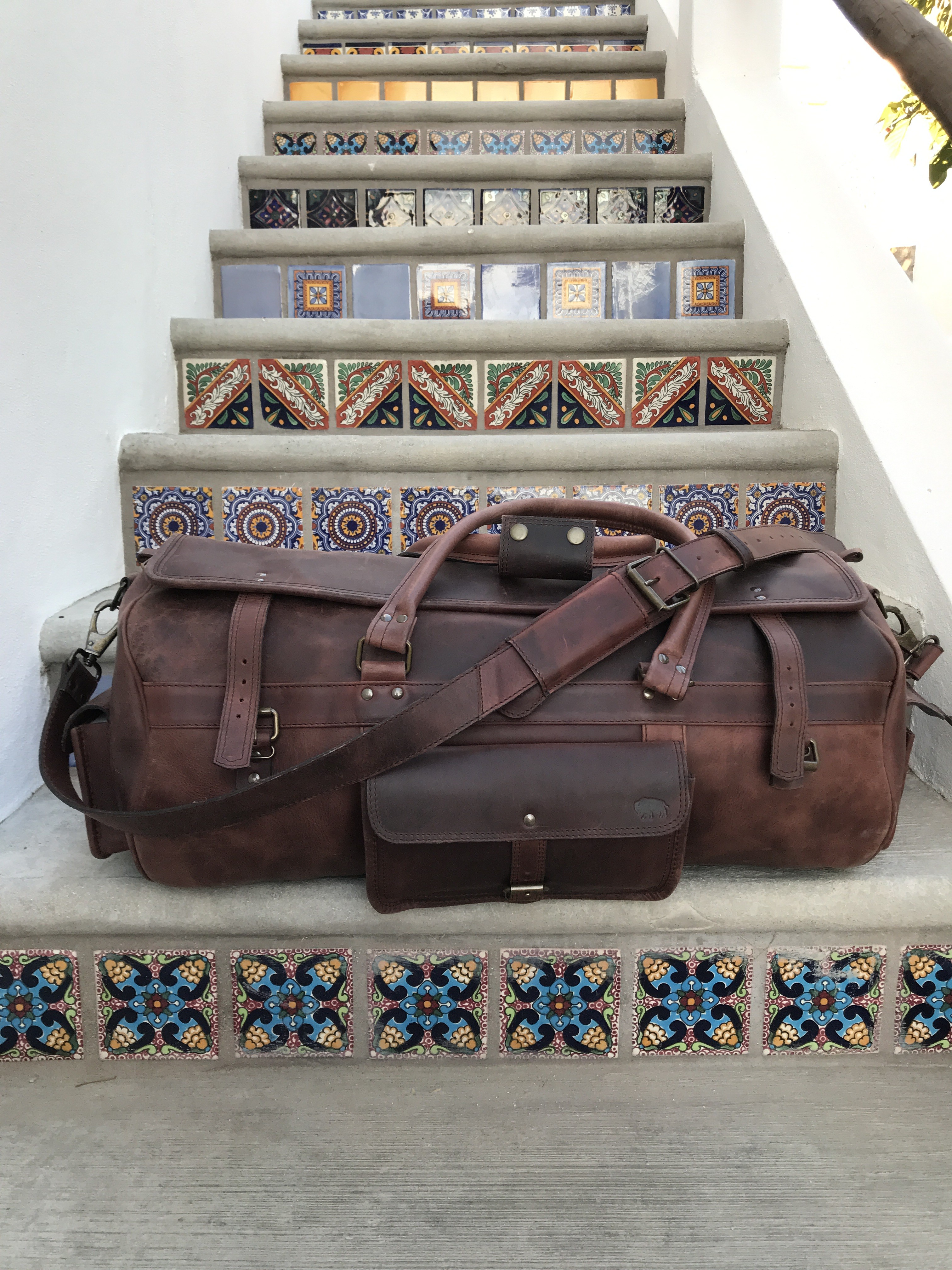 THE ROOSEVELT BUFFALO LEATHER TRAVEL DUFFLE BAG