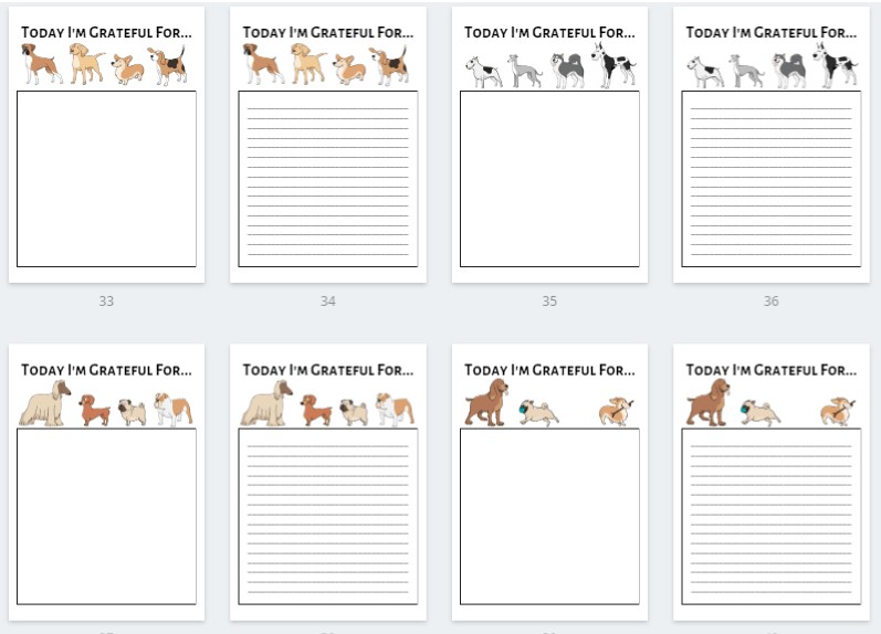 PRINTABLE Dog Journal Busy Bee Content
