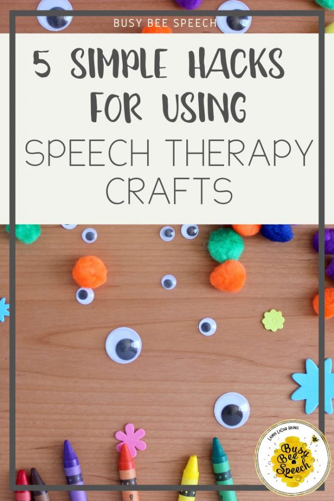 Check out these 5 easy ways to use speech therapy crafts to target any goal!  Plus done for you craft ideas!