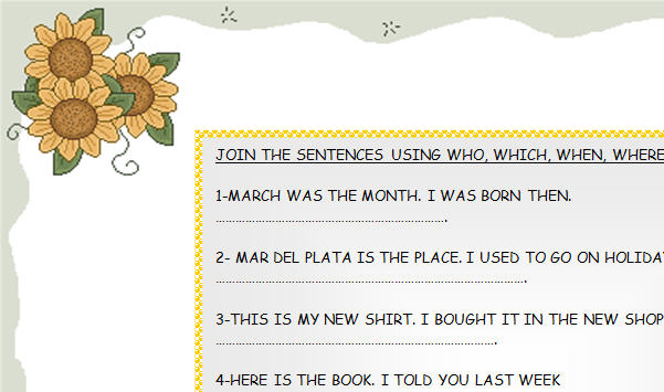Relative Clauses Worksheet