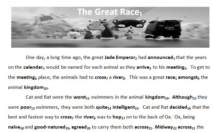 Myth of the Chinese Zodiac The Great Race